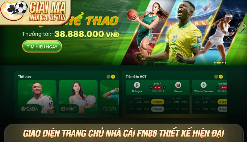 Review nhà cái FM88 uy tín chi tiết từ A-Z cập nhật 2025 1 Giao diện trang chủ nhà cái FM88 thiết kế hiện đại